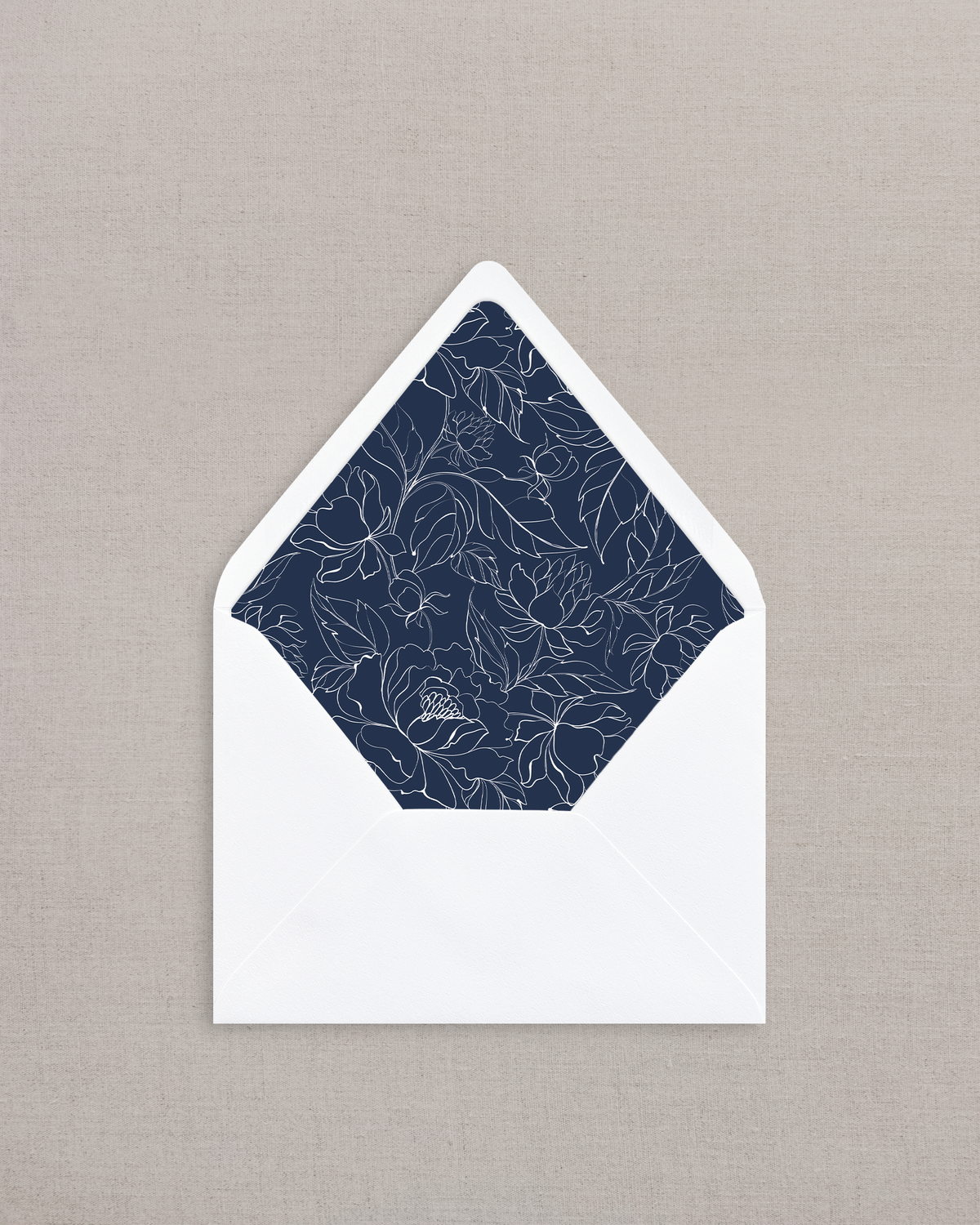 NOIR NAVY FLORAL LINED ENVELOPES