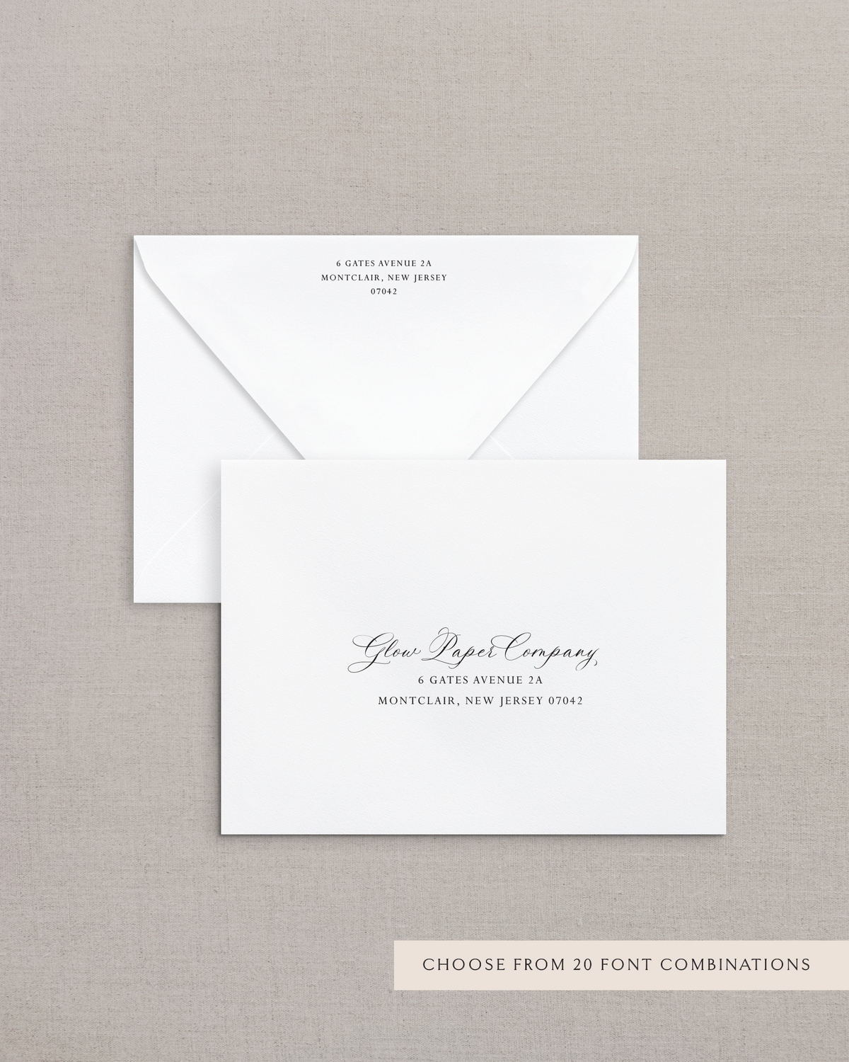 GREEN DAMASK LINED ENVELOPES
