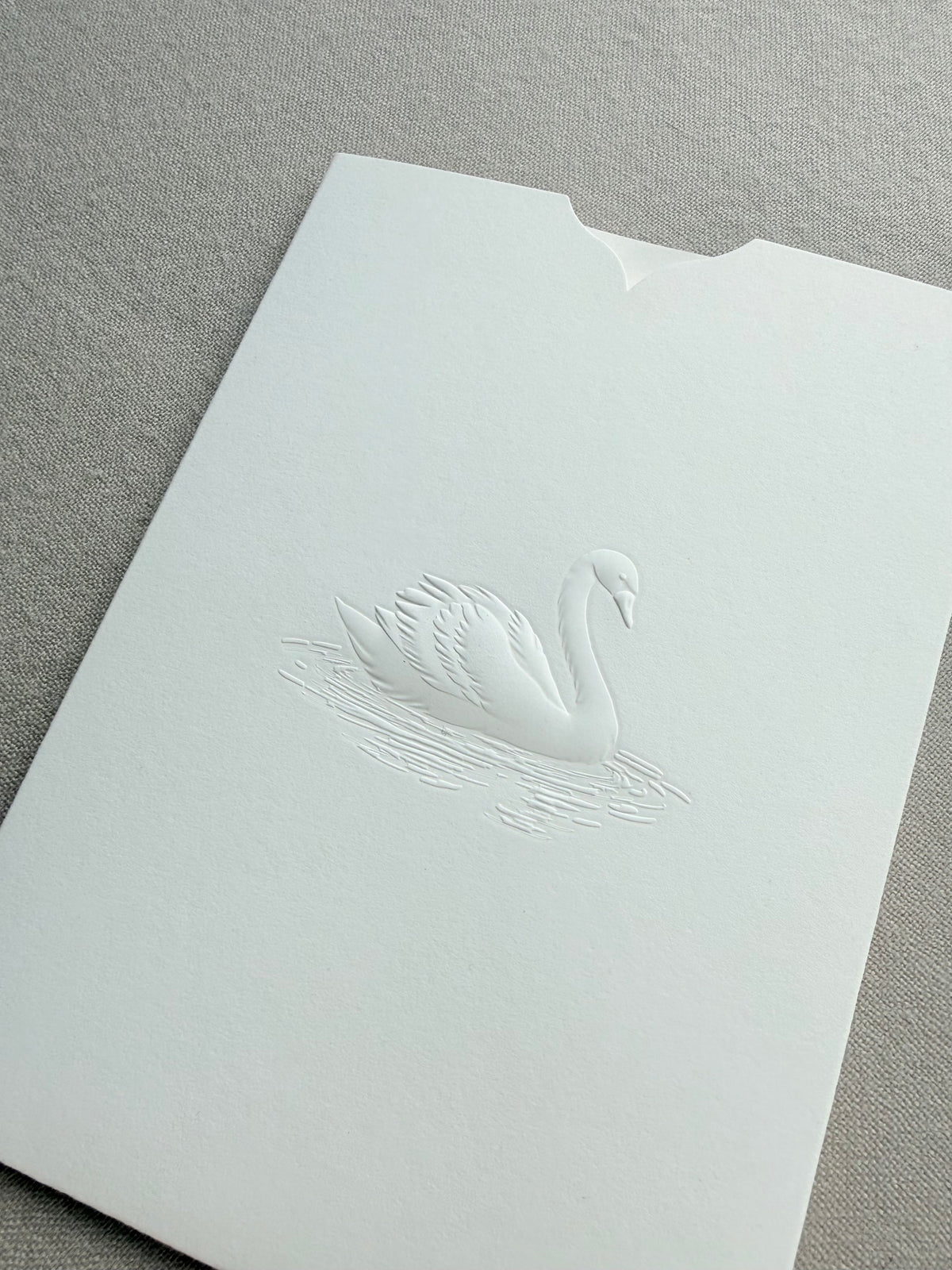 Swan Invitation Sleeve - Sculpted Embossing