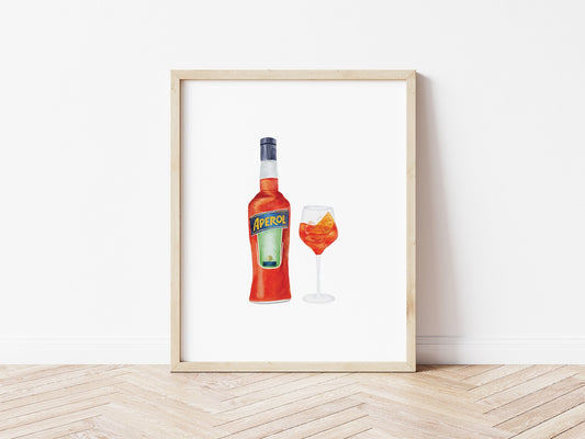 Aperol Watercolor Print