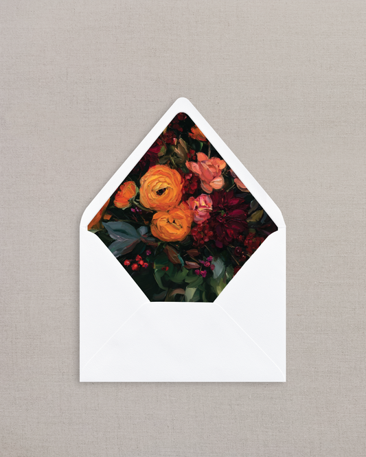 AURORA AUTUMN FLORAL LINED ENVELOPES