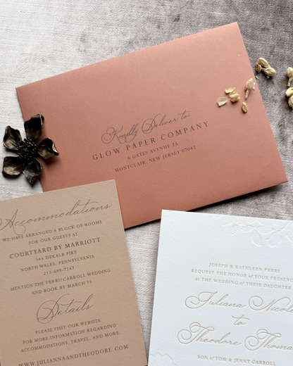 Glow Paper Company stationery set on a textured surface