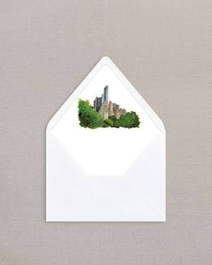 CENTRAL PARK WATERCOLOR LINED ENVELOPES