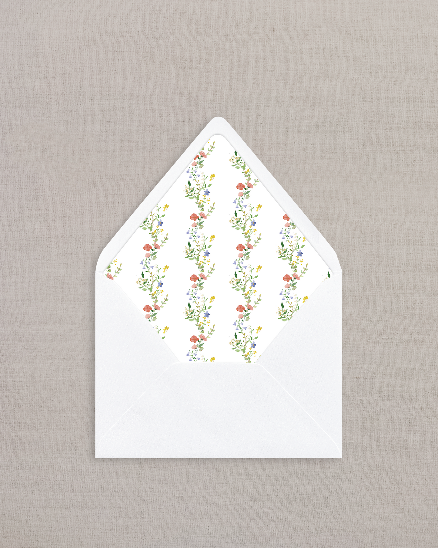 FLORAL WATERCOLOR SQUIGGLES LINED ENVELOPES