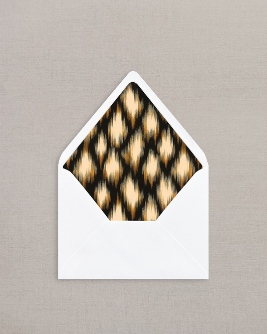 GOLD & BLACK IKAT LINED ENVELOPES