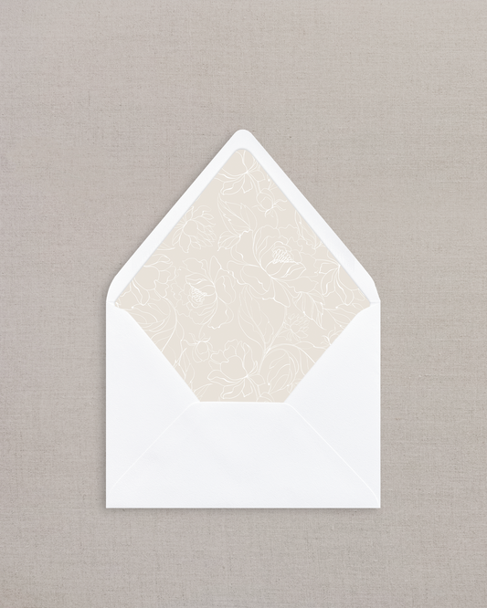 NOIR BEIGE FLORAL LINED ENVELOPES