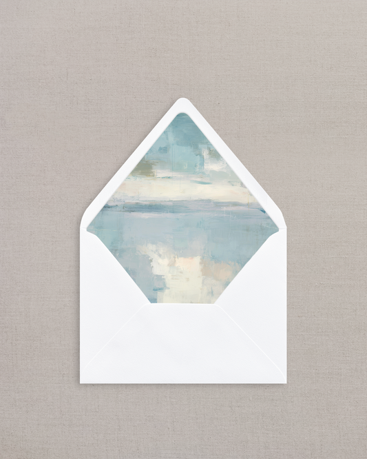 OCEANA BLUE ABSTRACT LINED ENVELOPES