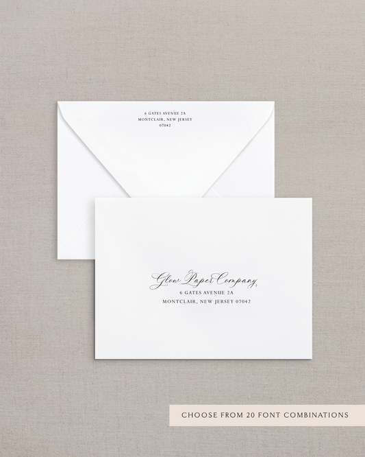 BRIDAL WHITE FLORAL WATERCOLOR LINED ENVELOPES