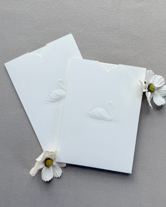 Swan Invitation Sleeve - Sculpted Embossing