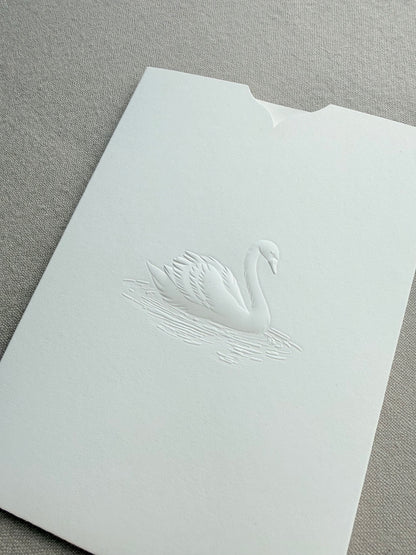 Swan Invitation Sleeve - Sculpted Embossing