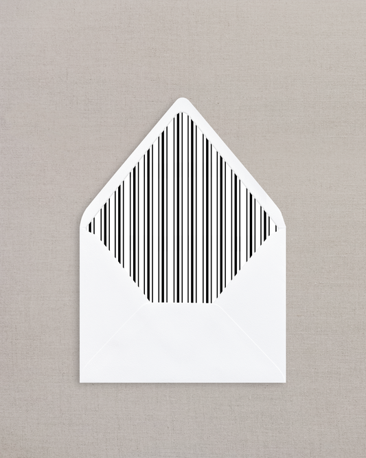 WINDSOR BLACK STRIPE LINED ENVELOPES