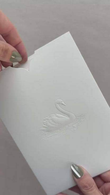 Swan Invitation Sleeve - Sculpted Embossing