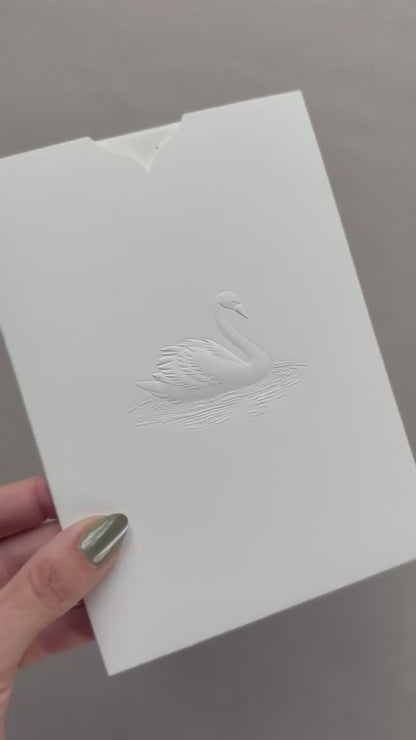 Swan Invitation Sleeve - Sculpted Embossing