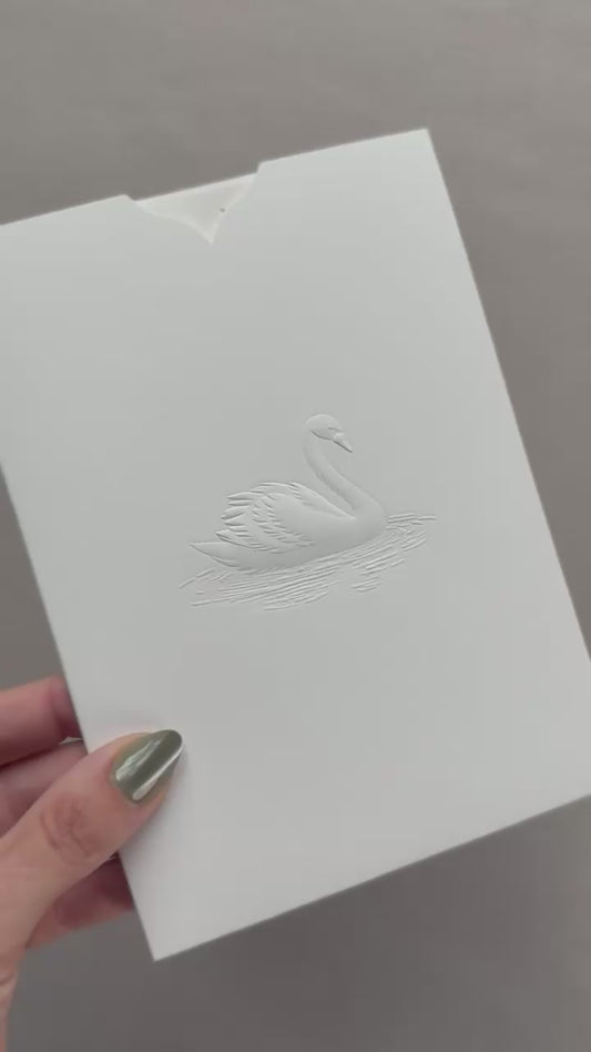 Swan Invitation Sleeve - Sculpted Embossing
